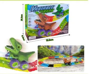 Electric Dinosaur-themed Children's Roller Coaster with Plastic Track Toy