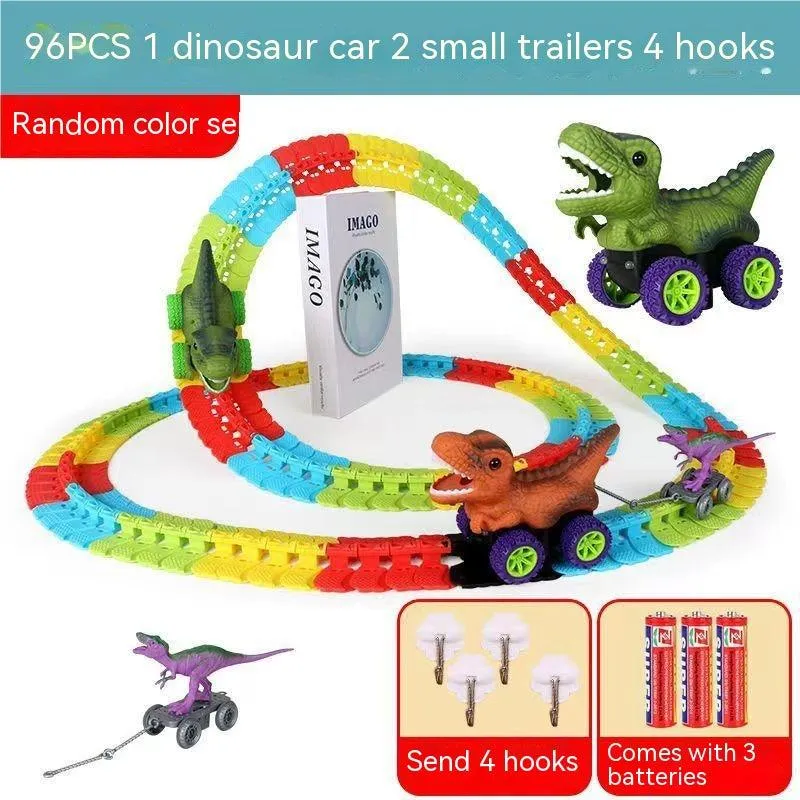 Electric Dinosaur-themed Children's Roller Coaster with Plastic Track Toy