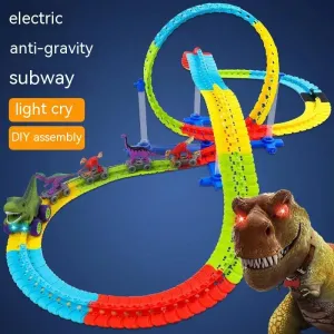 Electric Dinosaur-themed Children's Roller Coaster with Plastic Track Toy