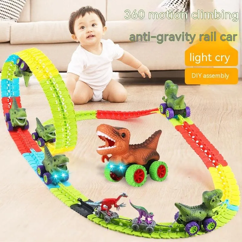 Electric Dinosaur-themed Children's Roller Coaster with Plastic Track Toy