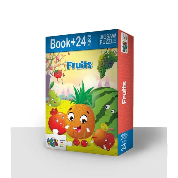 Fruits Jigsaw Puzzles for Kids  - (24 Piece   Educational Fun Fact Book Inside)