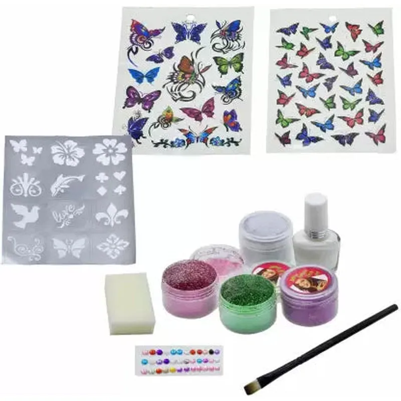 Glitter Tattoos Body Art - Activity Kit