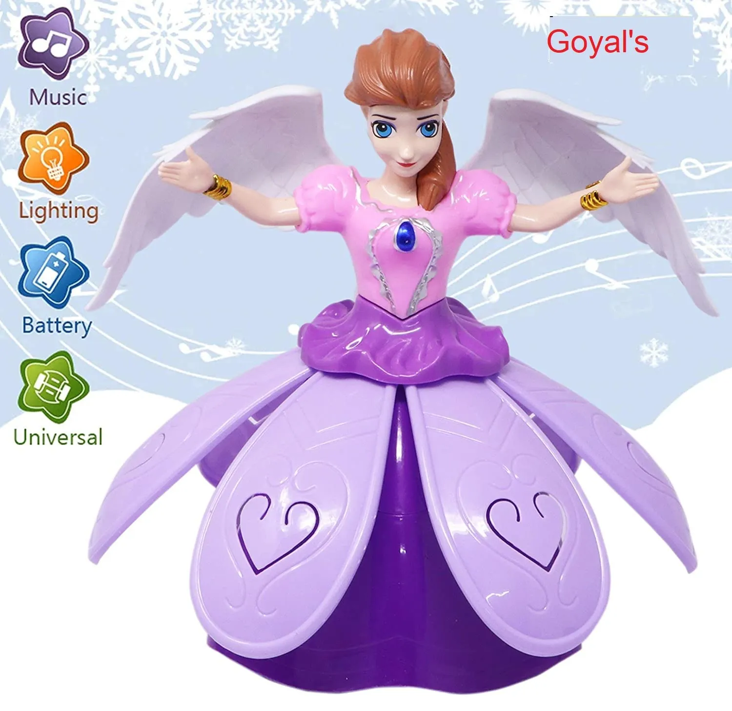 Goyal's Angel Girl Musical Dancing Rotating Toy with Attractive Multi Color Flashing Lights for Kids