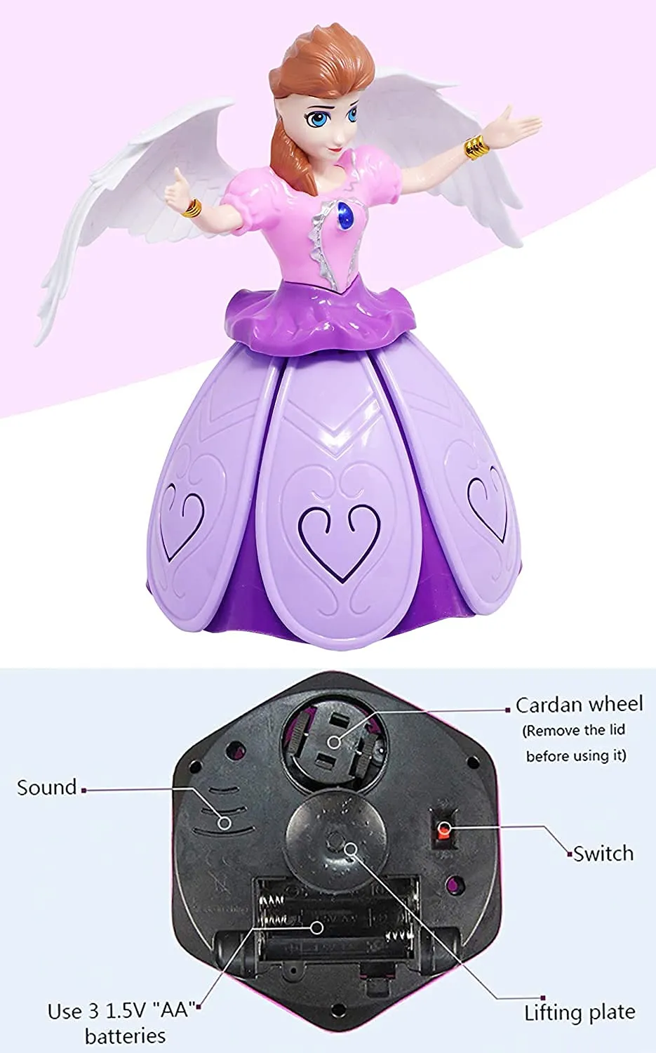 Goyal's Angel Girl Musical Dancing Rotating Toy with Attractive Multi Color Flashing Lights for Kids