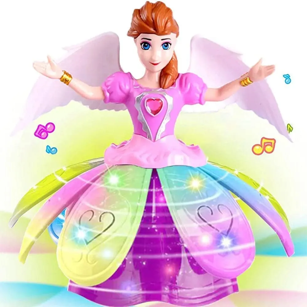 Goyal's Angel Girl Musical Dancing Rotating Toy with Attractive Multi Color Flashing Lights for Kids