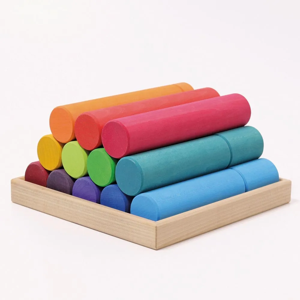 Grimm's Large Building Rollers Rainbow