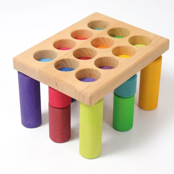 Grimm's rainbow stacking game small rollers