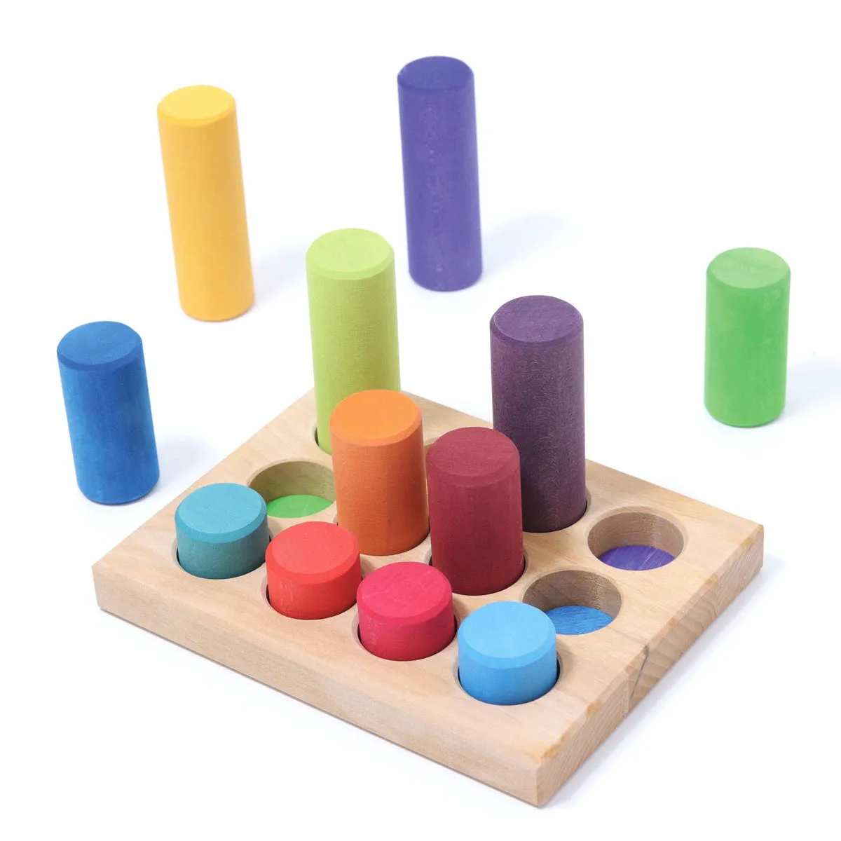 Grimm's rainbow stacking game small rollers