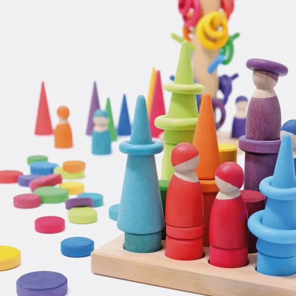 Grimm's rainbow stacking game small rollers