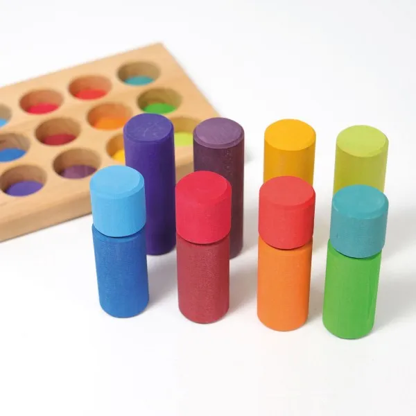 Grimm's rainbow stacking game small rollers