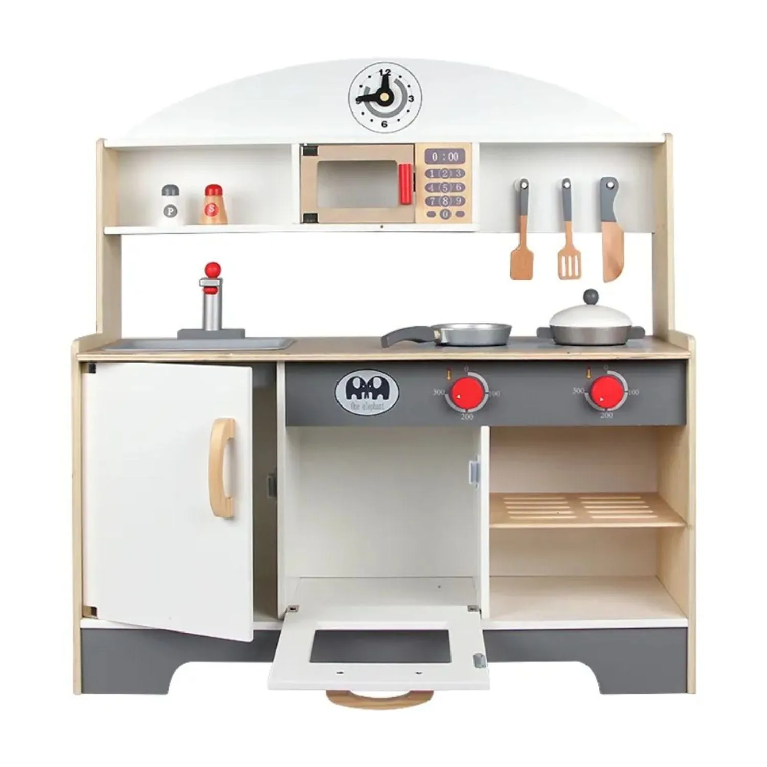 High-Quality Non-Toxic Wooden Kitchen Playset (Minimalist) EKKIO