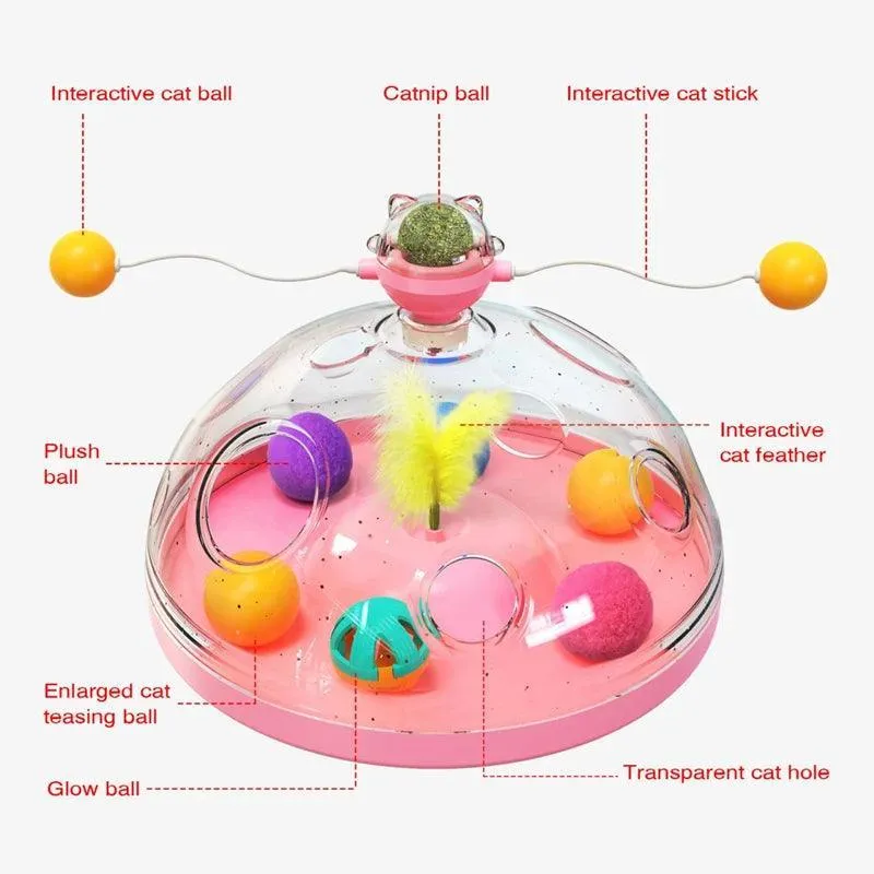 Interactive Cat Puzzle Spinning Track Balls