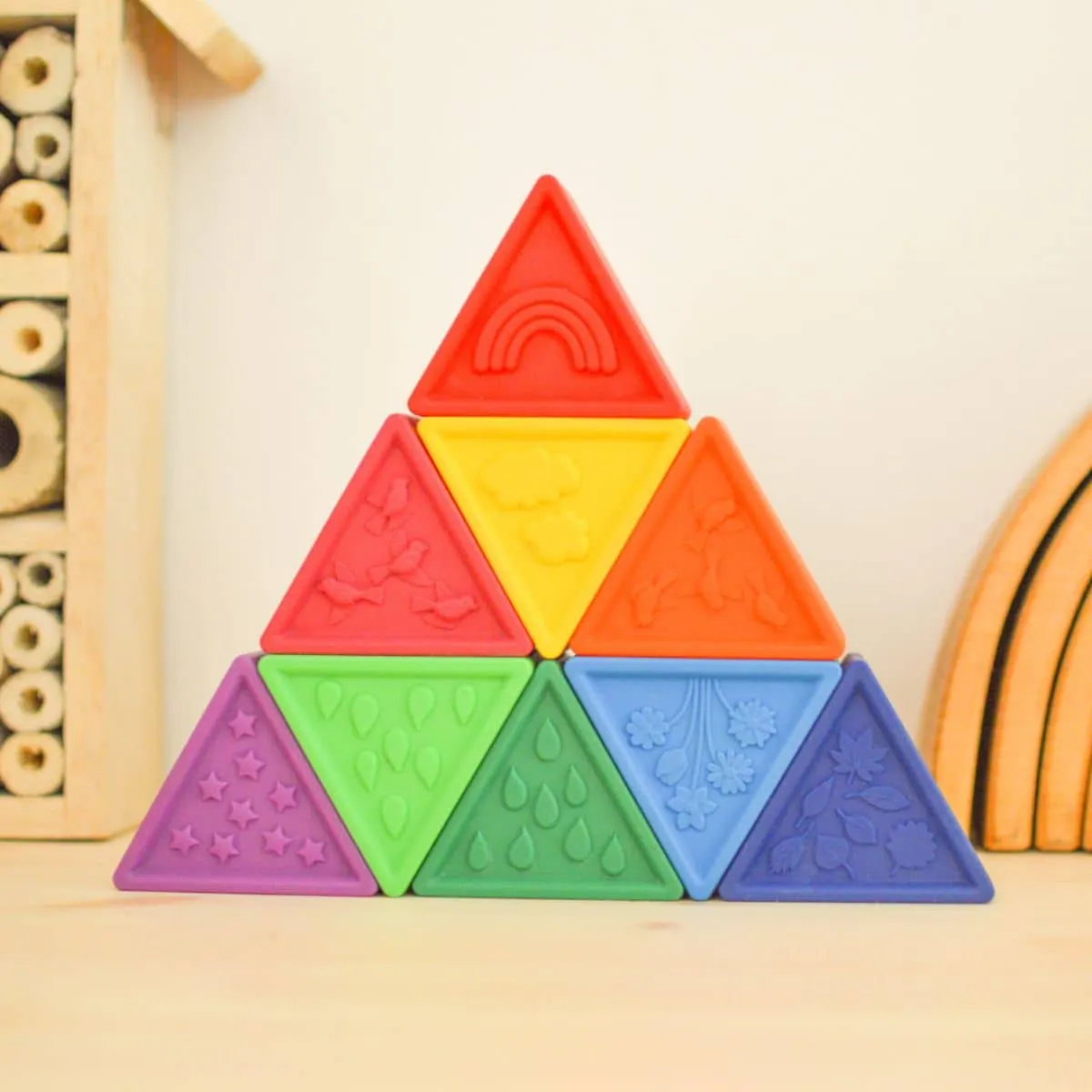 Jellystone Designs Triblox Silicone Blocks - Rainbow Bright