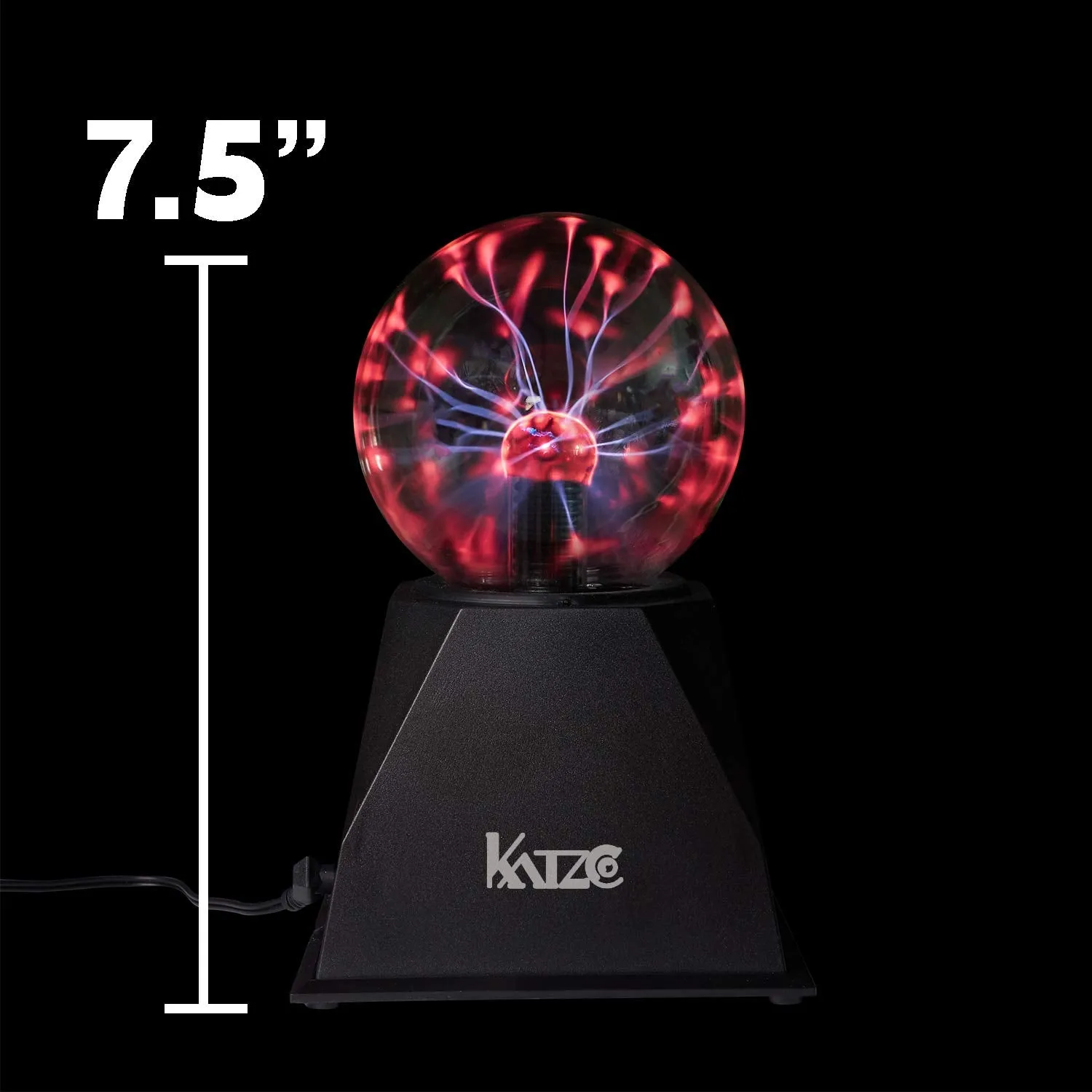 Katzco Plasma Ball with Bulb - 7.5 Inch - Nebula, Thunder Lightning, Plug-in -