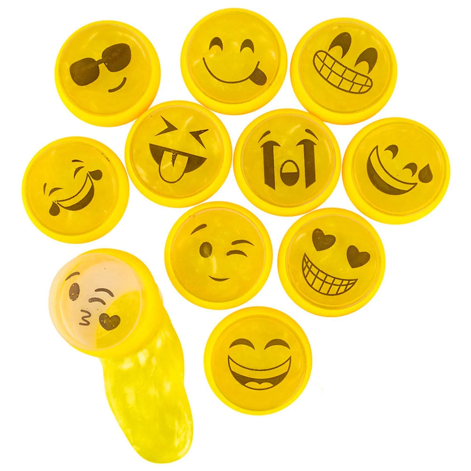 Kicko Emoticon Noise Putty Toys for Kids - 24 Pack Smiling Slimes - Ideal for Sensory