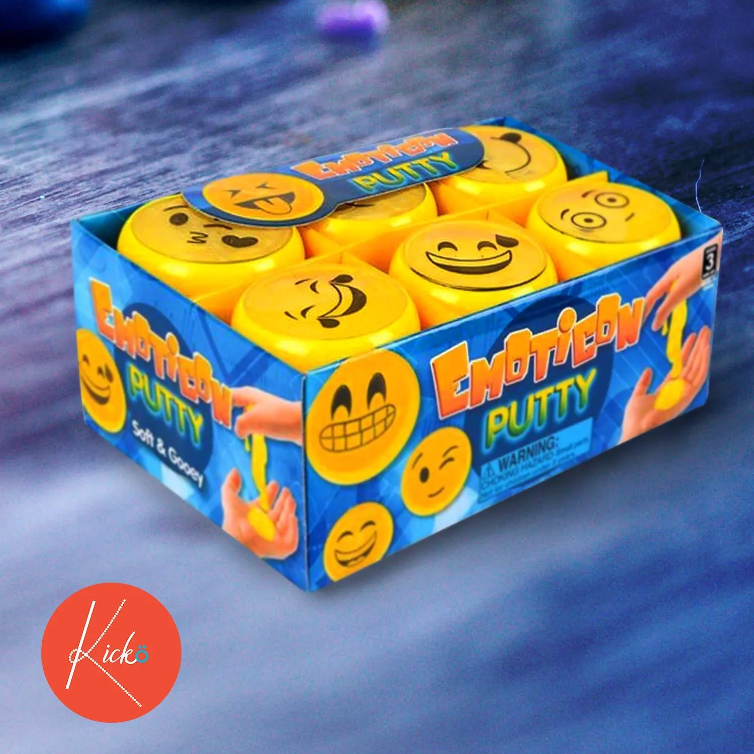 Kicko Emoticon Noise Putty Toys for Kids - 24 Pack Smiling Slimes - Ideal for Sensory