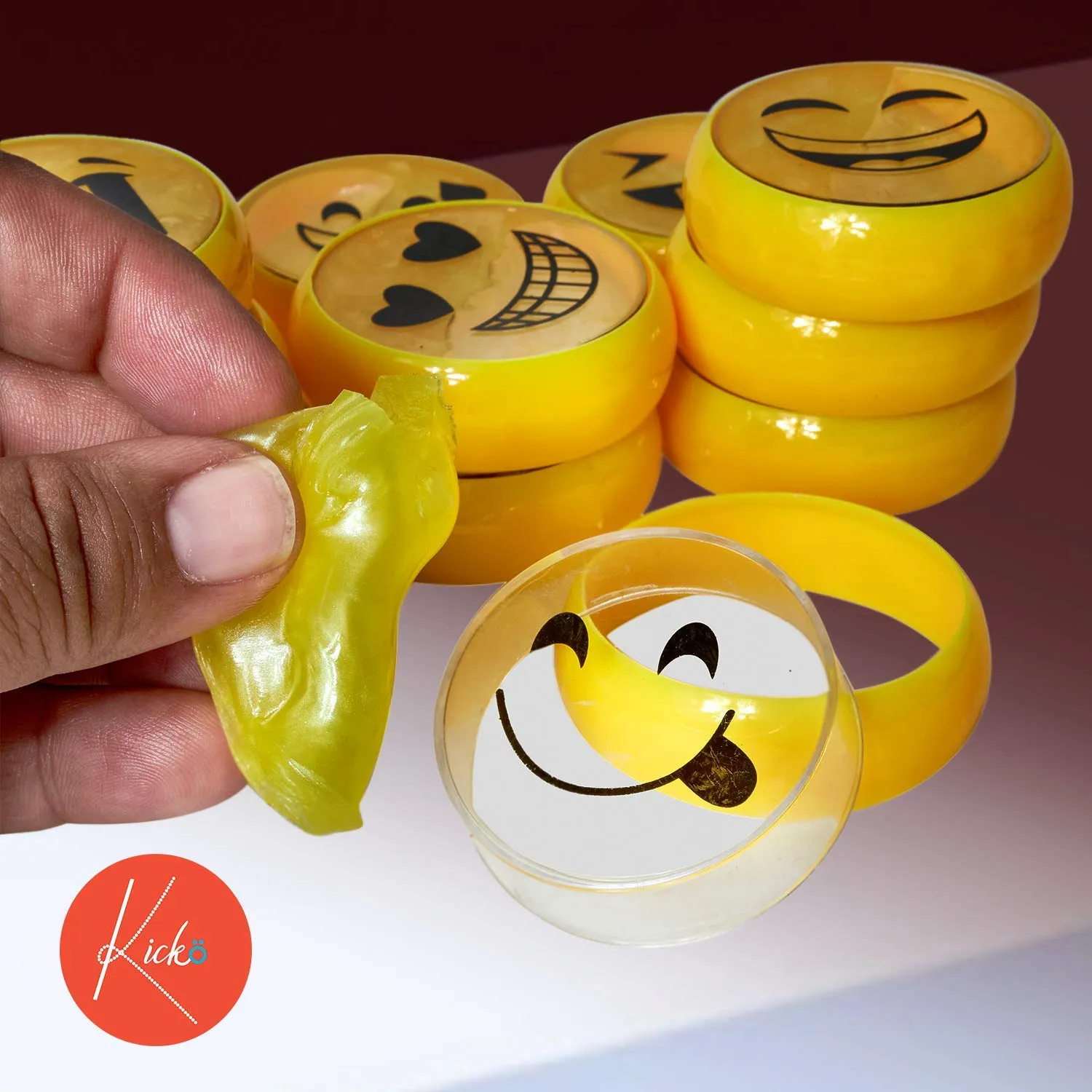 Kicko Emoticon Noise Putty Toys for Kids - 24 Pack Smiling Slimes - Ideal for Sensory