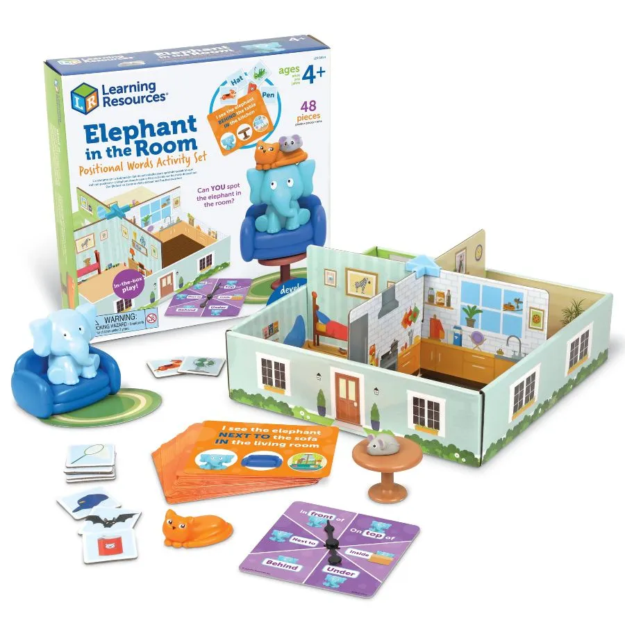 Learning Resources - Elephant In The Room Positional Word Activity Set