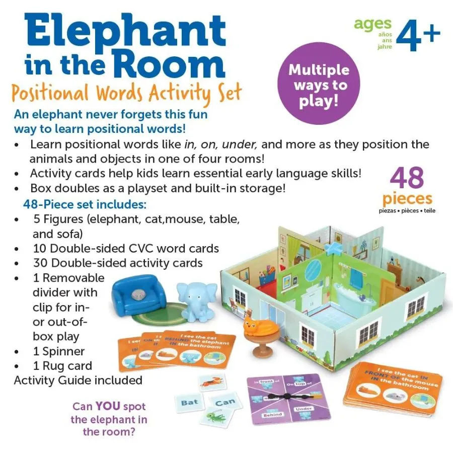 Learning Resources - Elephant In The Room Positional Word Activity Set