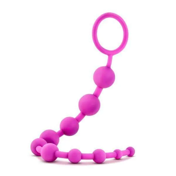 Luxe Silicone 10 Anal Beads - Pink