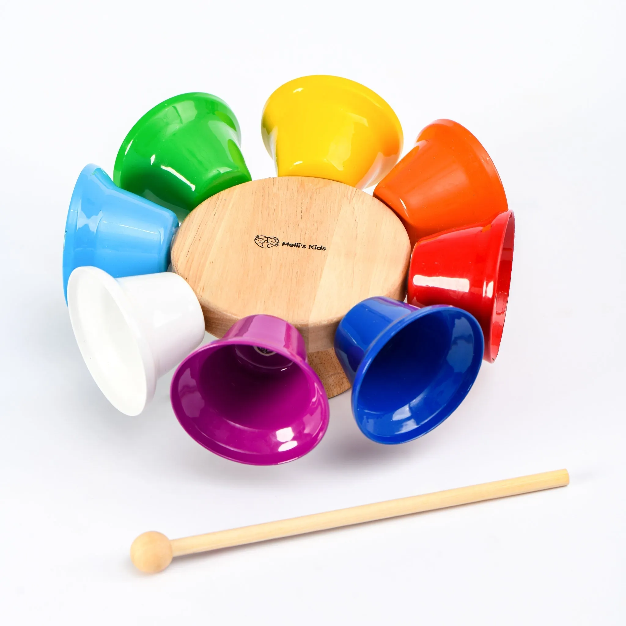 Melli's Kids Wooden Rainbow Spinning Bells