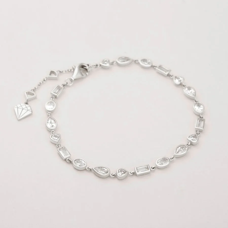 Multi Bezel 925 Sterling Silver Bracelet