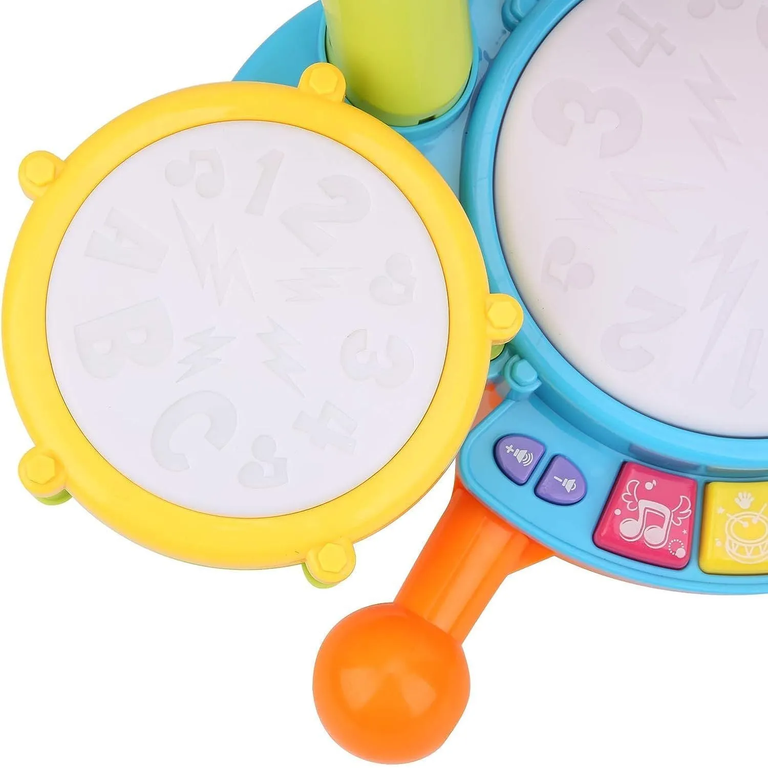 Multicolor Kids Musical Drum Set with Mic, Safe Sound - Gominimo