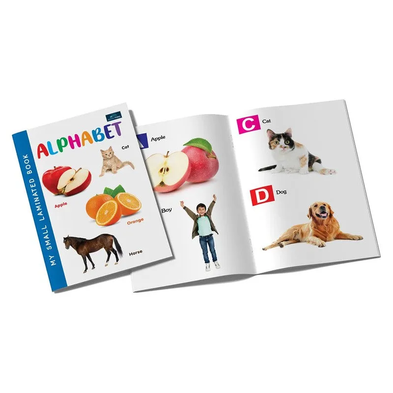 My Small Laminated Books - Set of 3 Books - Alphabet , Numbers , and Hindi Varnamala For Kids