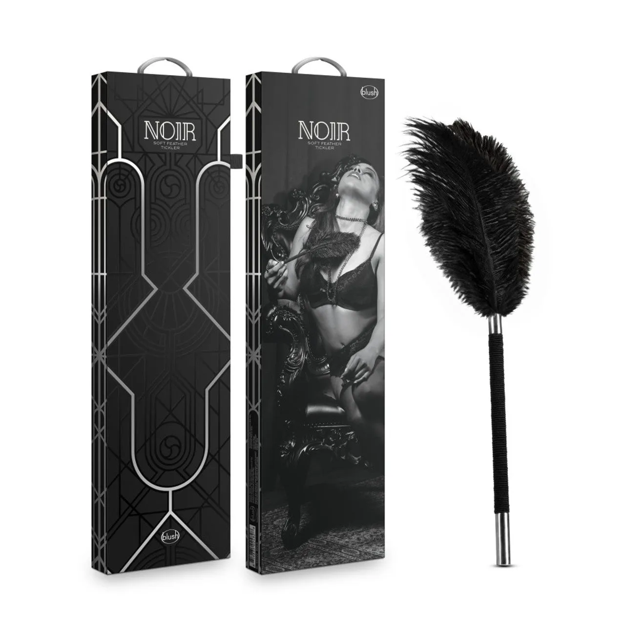 Noir soft feather tickler black