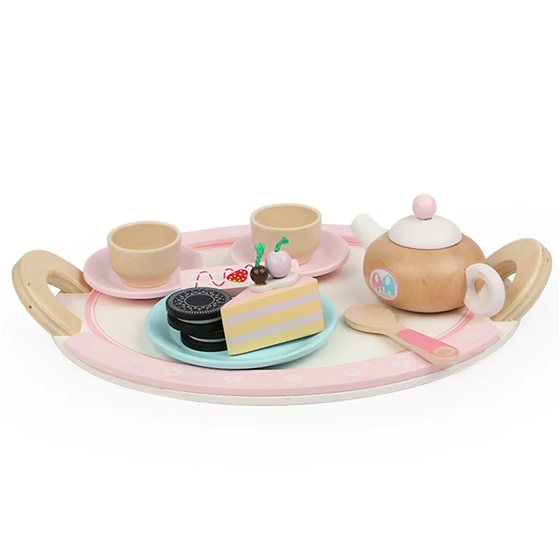 Non-toxic Kids Wooden Kitchen Tea Set - Pretend Play