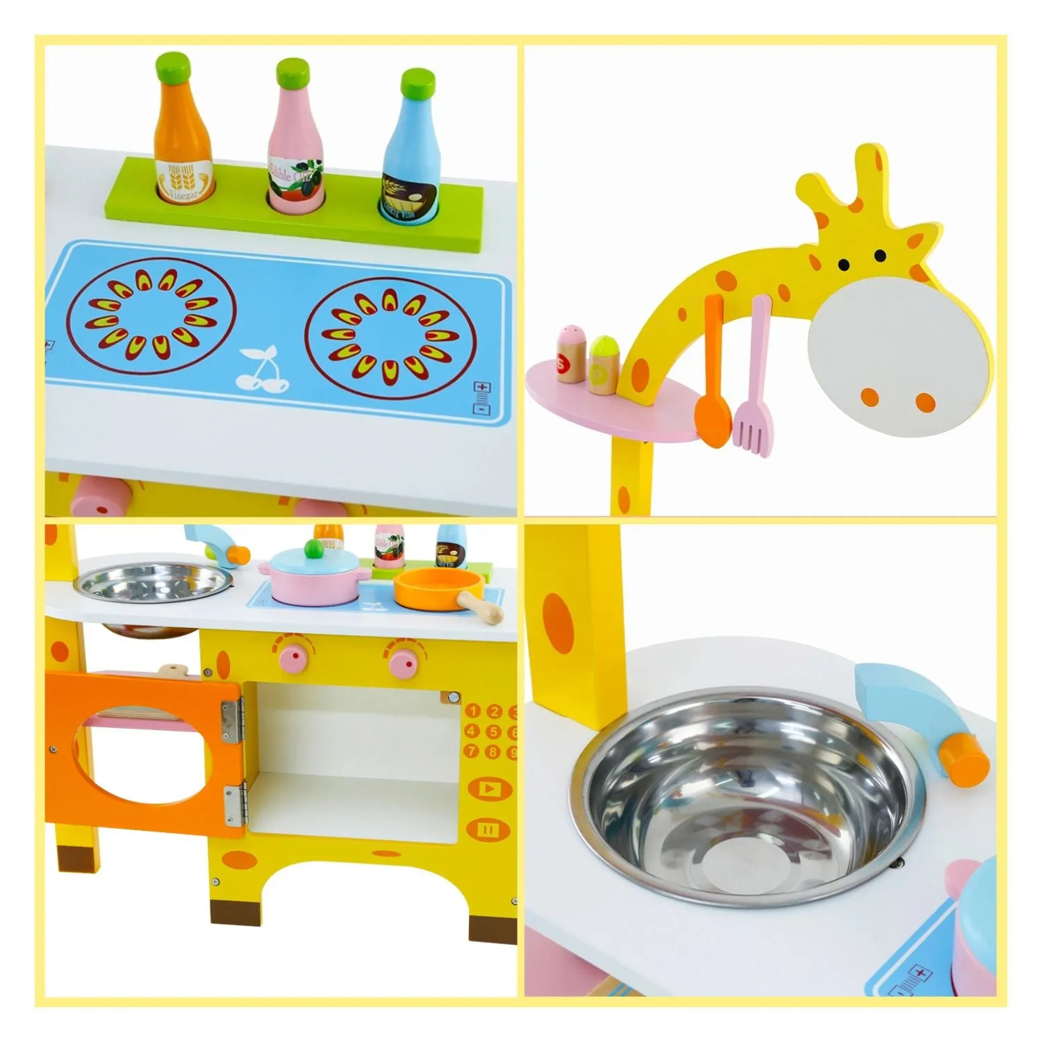 Non-toxic MDF Wooden Kids Kitchen Playset - EKKIO