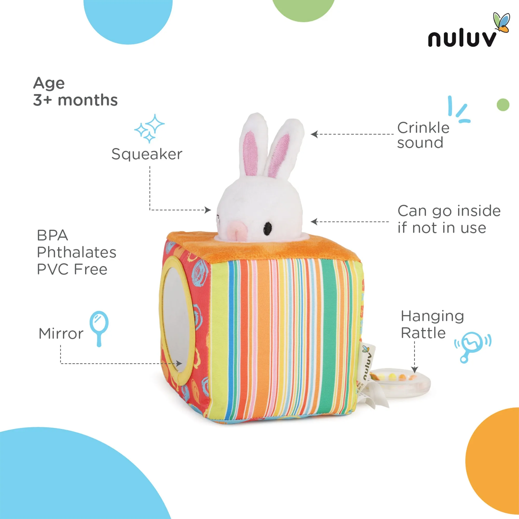 Nuluv Bunny Cube 3  Months (Multicolor)