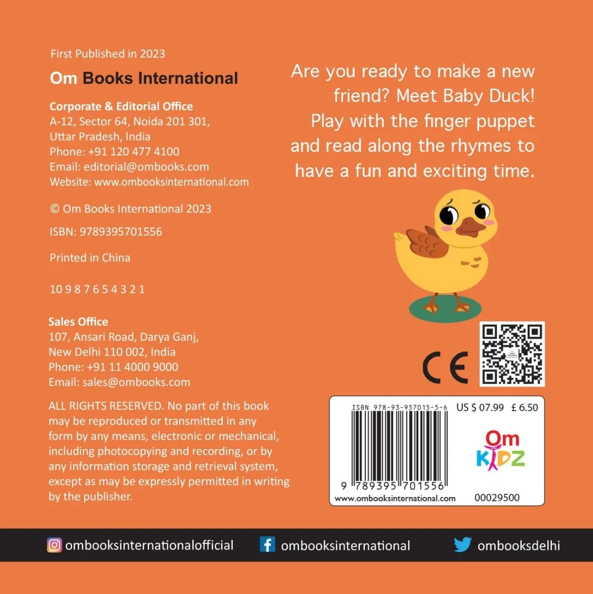 Om Books International Baby Duck Finger Puppet Book