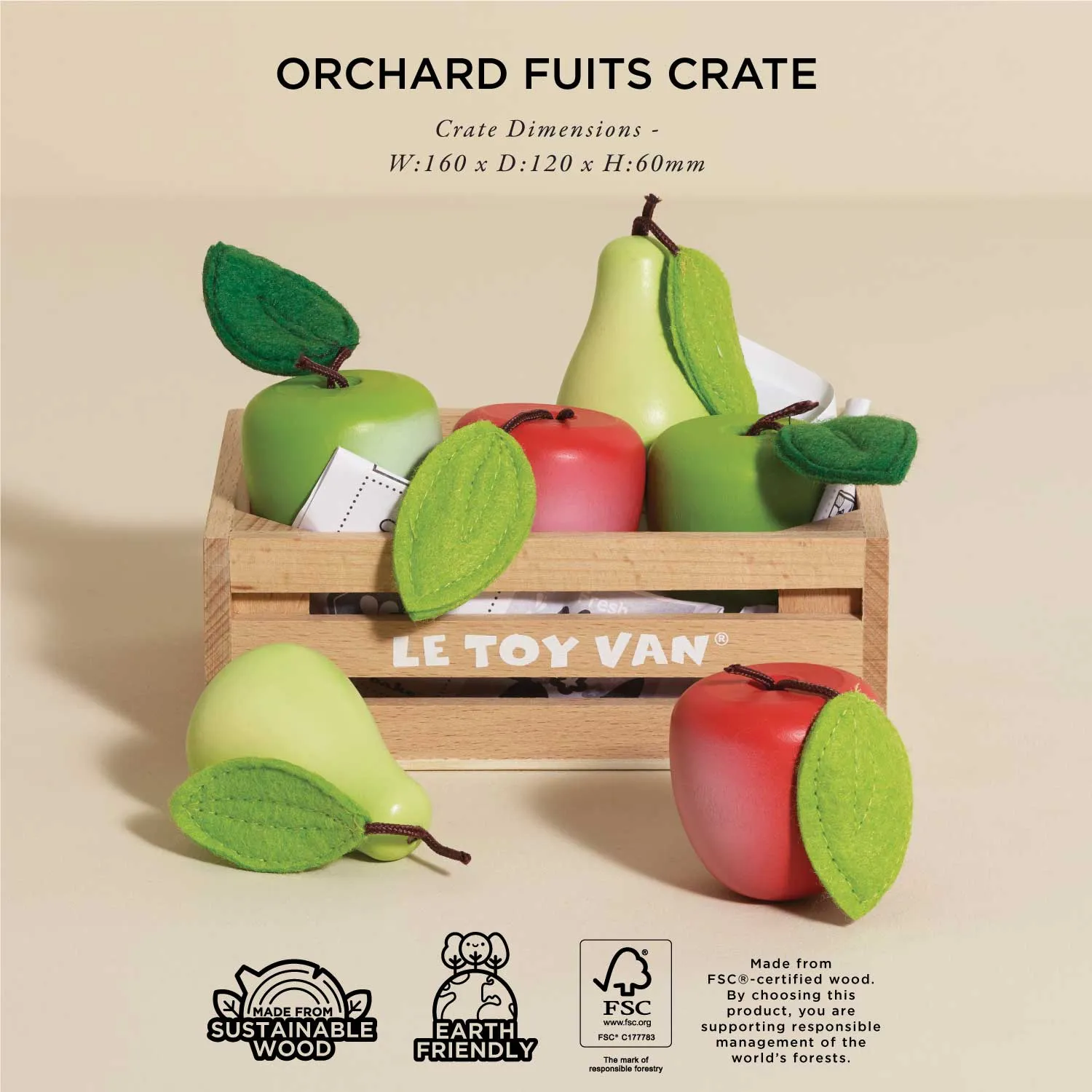 Orchard Fruits Wooden Market Crate