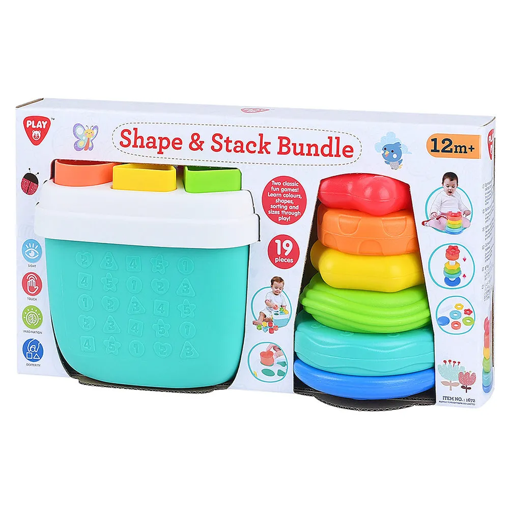 Playgo Toys Ent. Ltd. Shape & Stack Bundle 19 Pieces