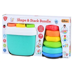 Playgo Toys Ent. Ltd. Shape & Stack Bundle 19 Pieces