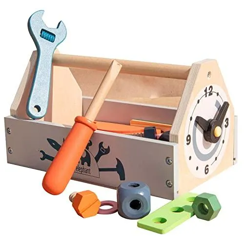 Pretend Play Toy Wooden Toy Tool Kit (1 Years  ) Imagination and Creativity Fix it up Wooden Toy (32 Pcs)