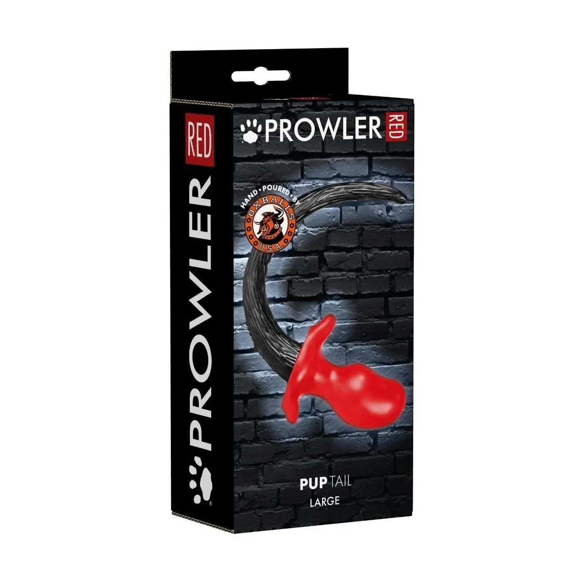 Prowler RED By Oxballs PUPTAIL Butt Plug Red Black Large