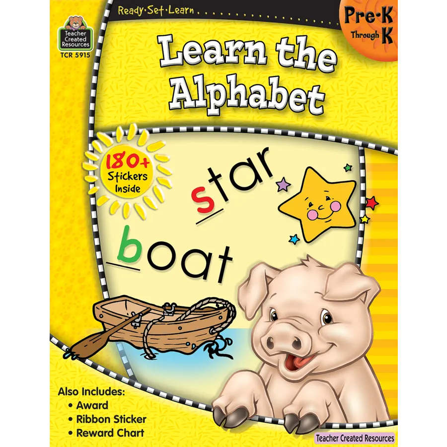 Ready Set Learn Workbook: Learn The Alphabet - Grades PreK-K