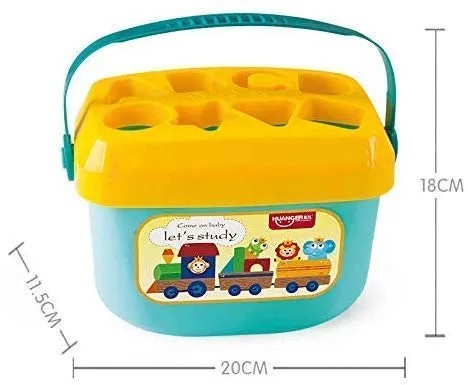 Sanghariyat Baby First Blocks Activity Toys Sorter Baby And Toddler Toy Abcd Learning Shape Alphabets Storage Bucket Toys Sorting Game Developmental Educational Toy Children 16 Building Blocks,Multi