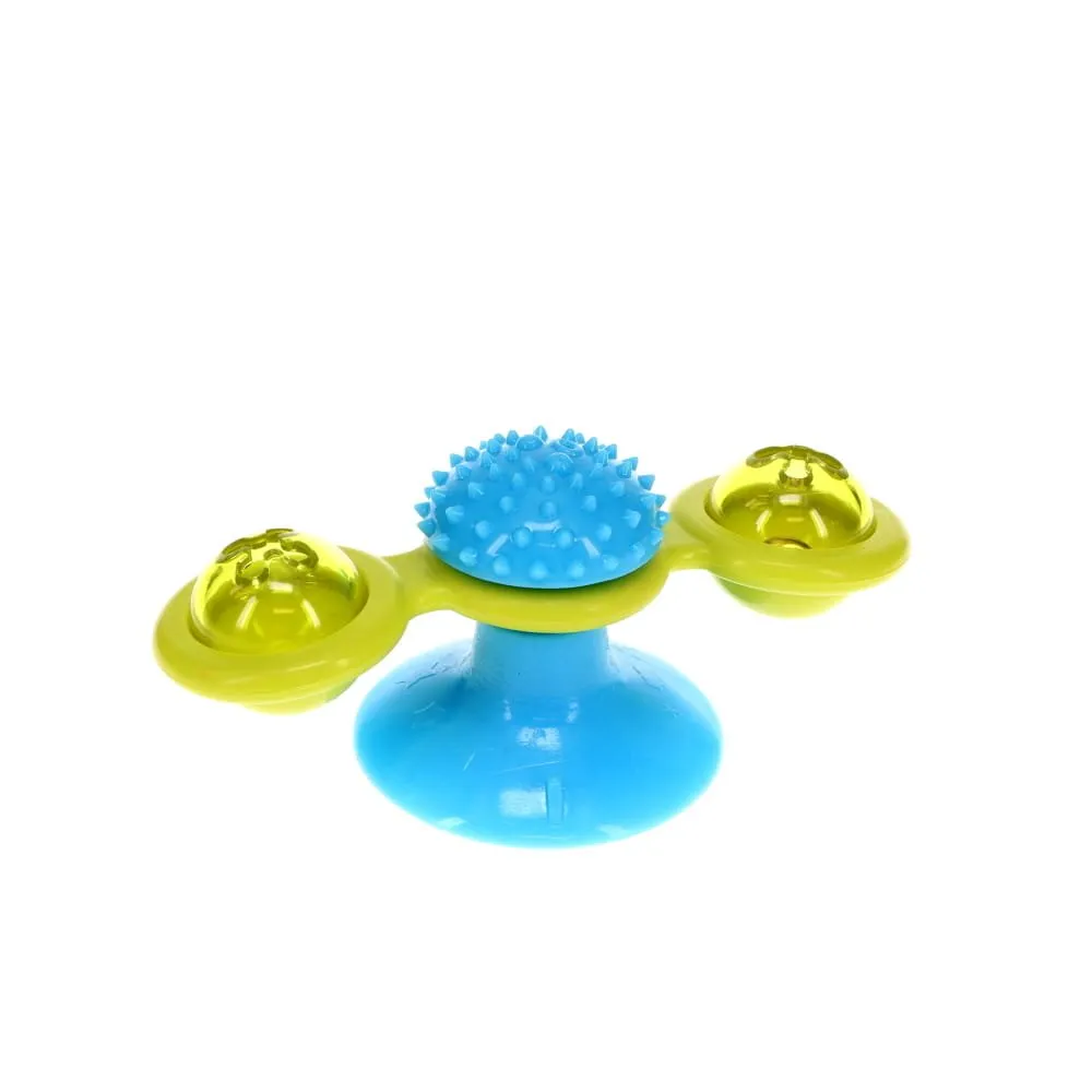 Scream Spinning Windmill Cat Toy Blue and Green