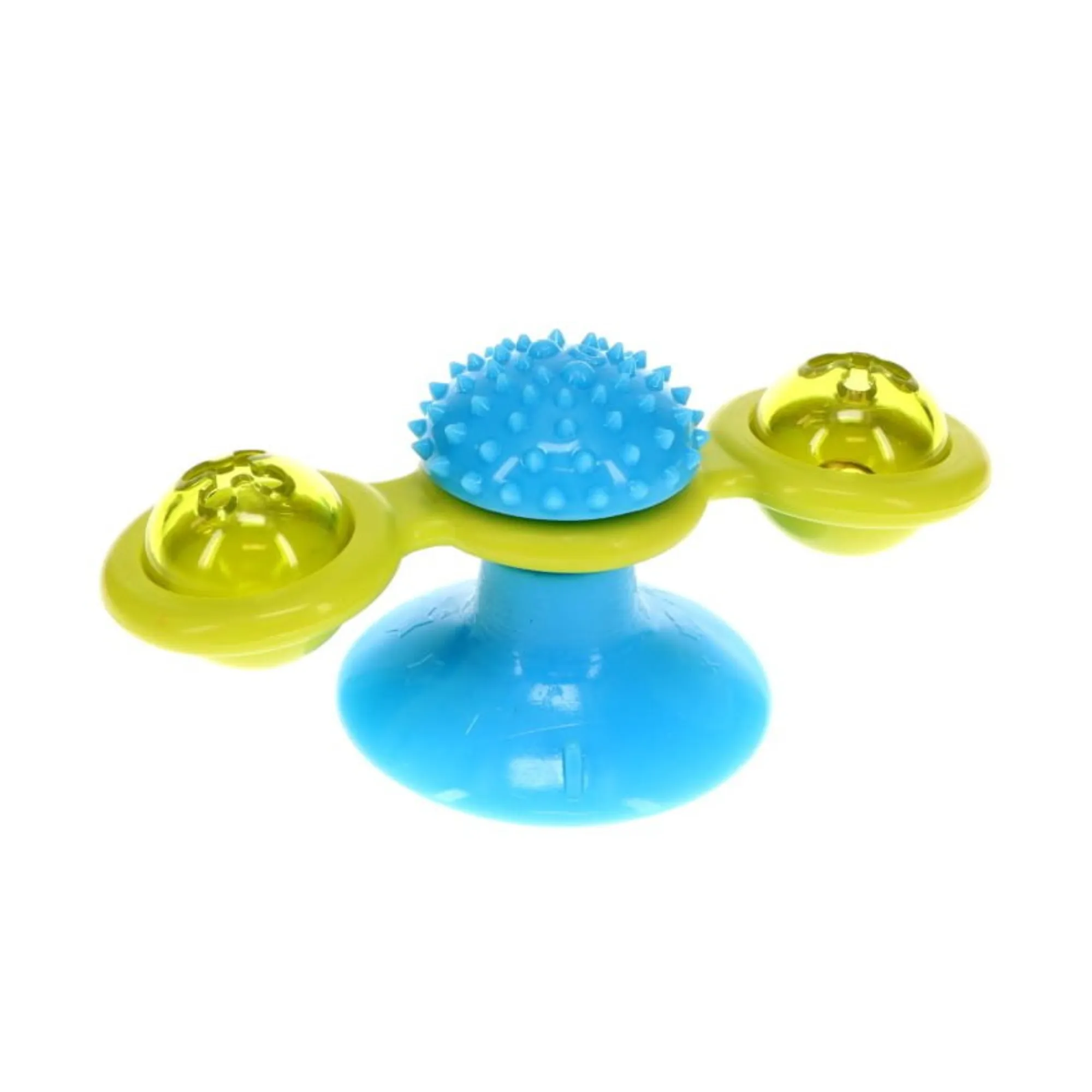 Scream Spinning Windmill Cat Toy Blue and Green