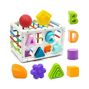 Shape Sorter Montessori Educational Toys for baby With 14 Blocks - Multicolor