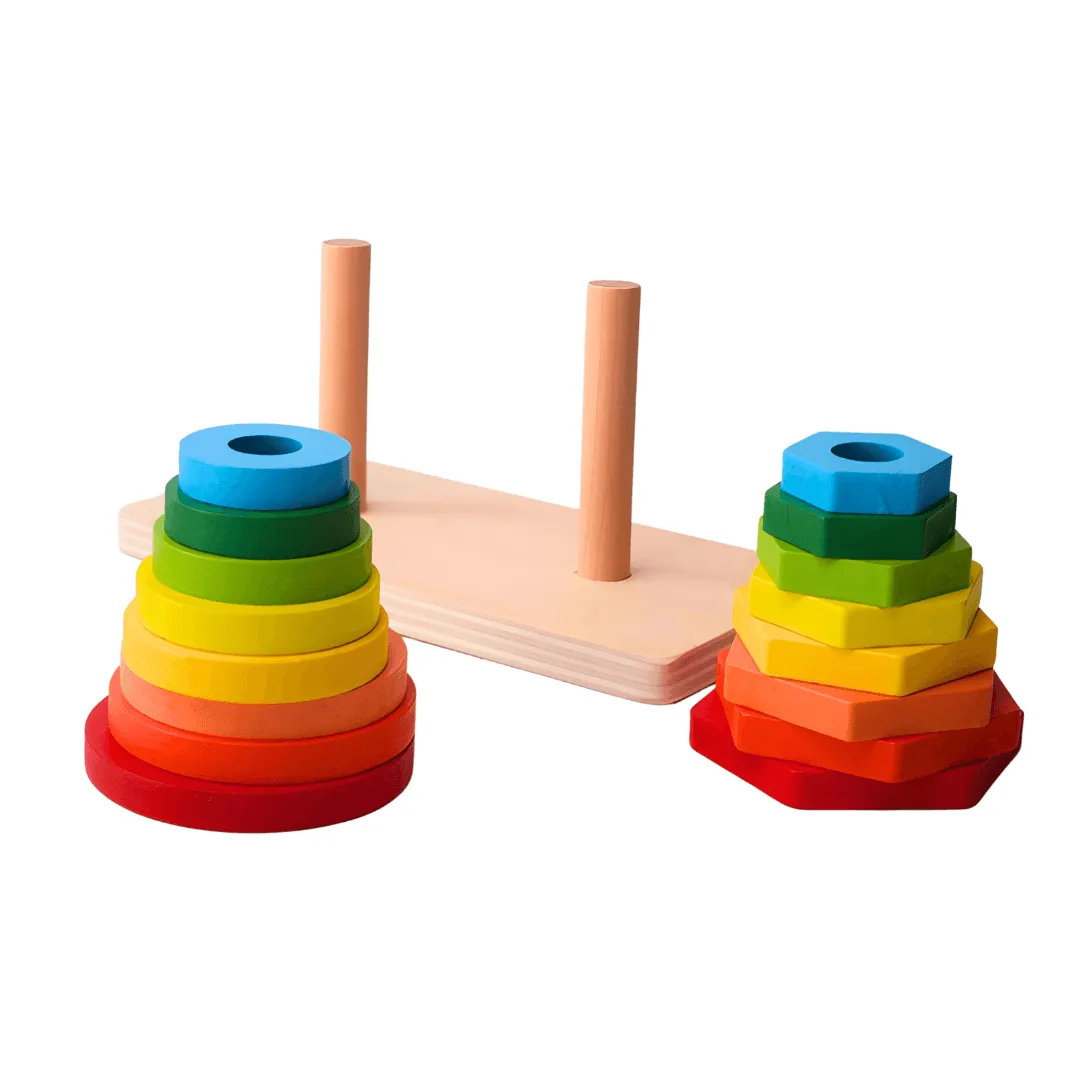 Shapes Double Tower Sleeve Column for Kids Age 3