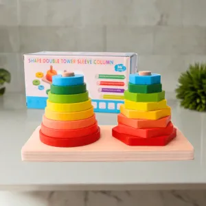 Shapes Double Tower Sleeve Column for Kids Age 3