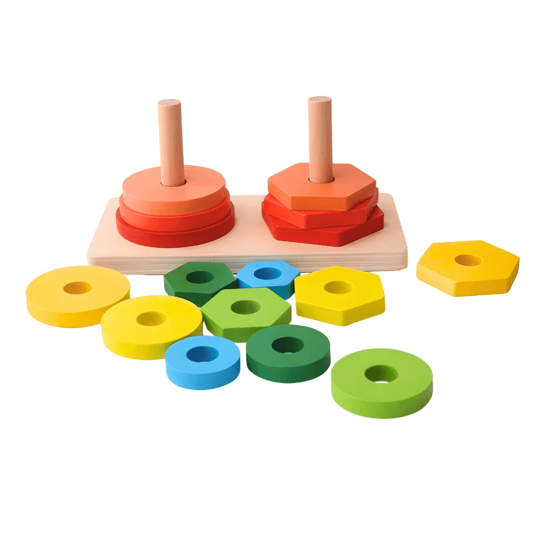 Shapes Double Tower Sleeve Column for Kids Age 3