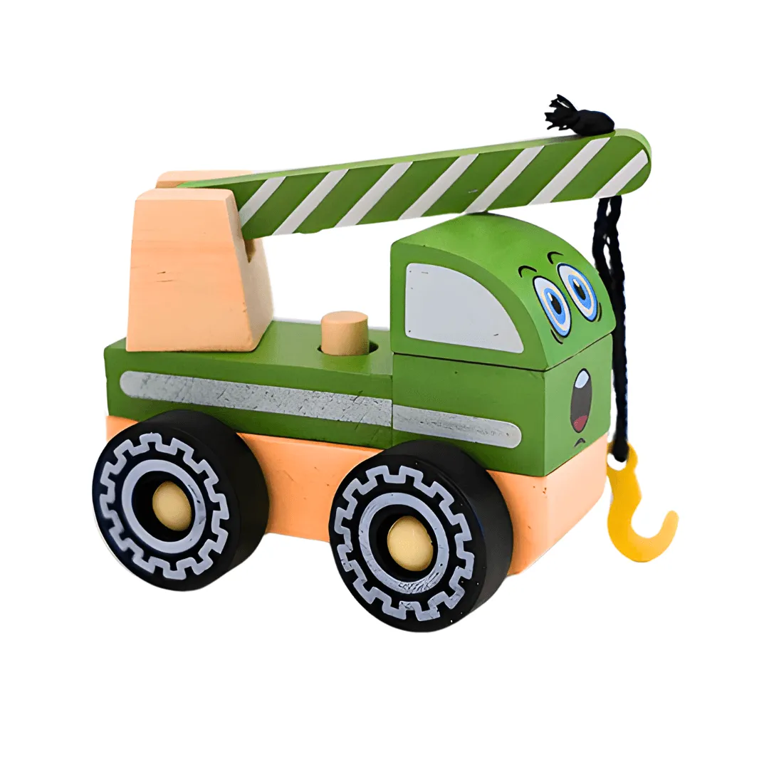 Small Wooden Play Kids Toys-Crane Truck