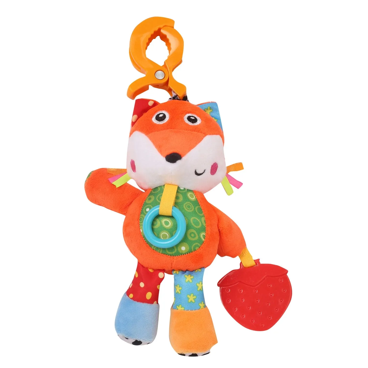 Smart Fox Orange Hanging Pulling Toy With Teether