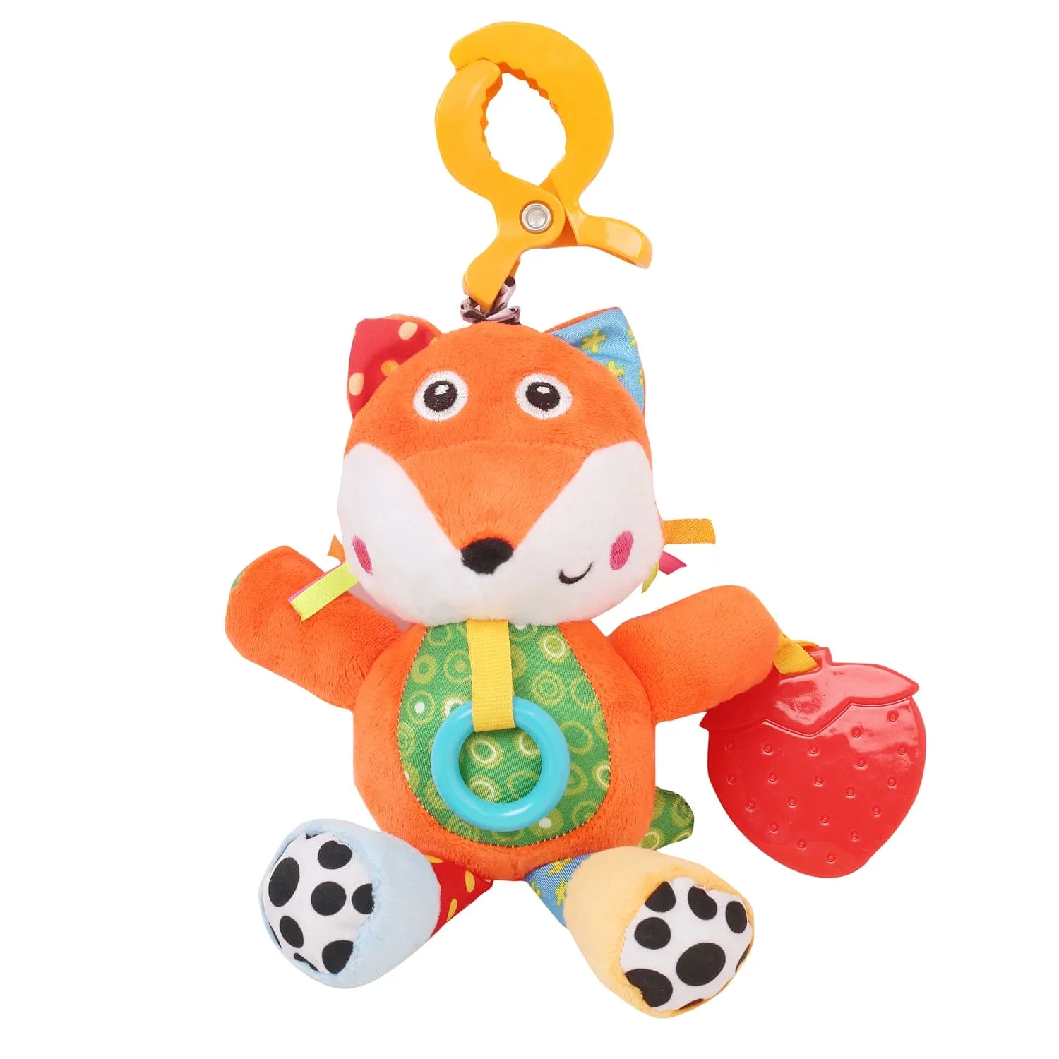 Smart Fox Orange Hanging Pulling Toy With Teether