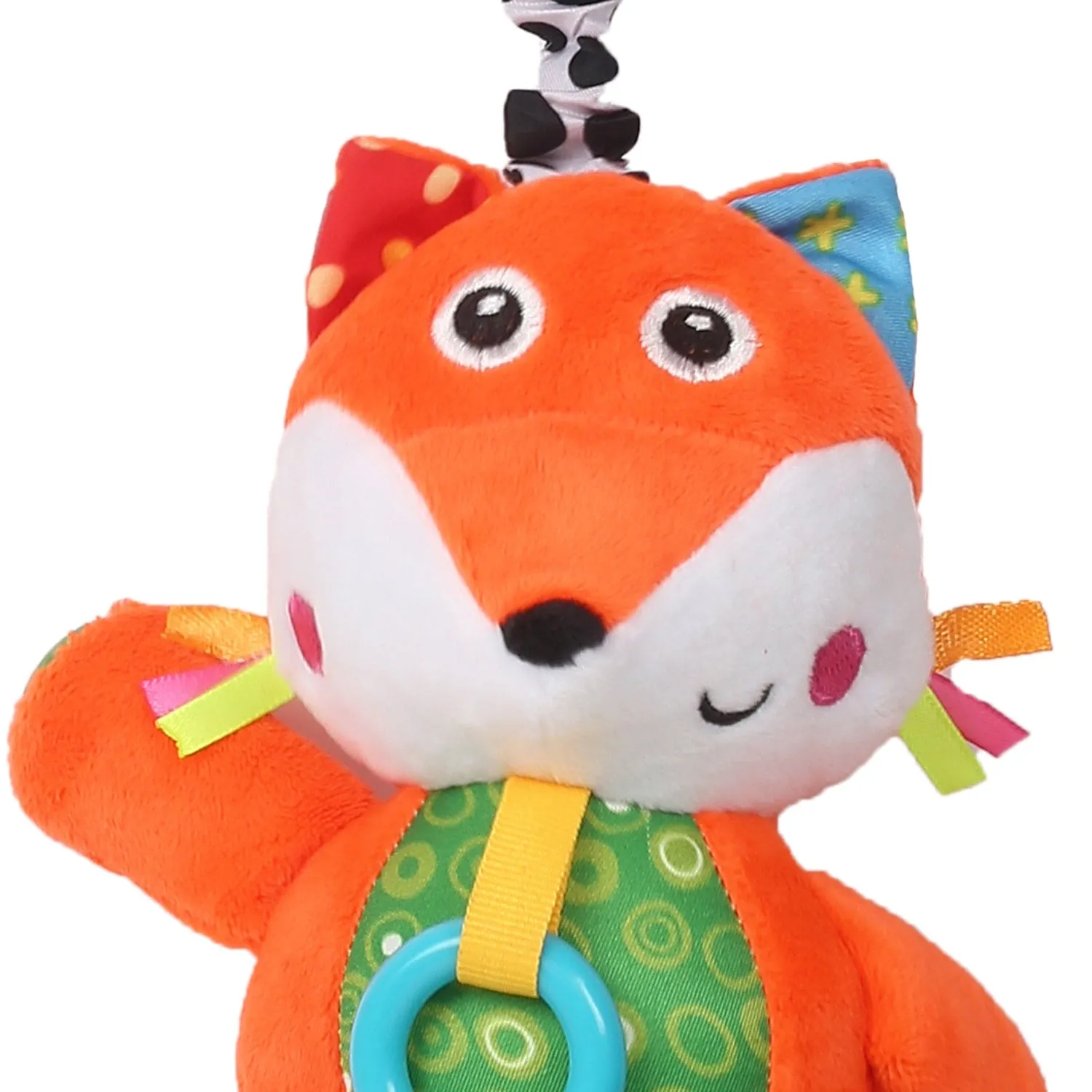 Smart Fox Orange Hanging Pulling Toy With Teether